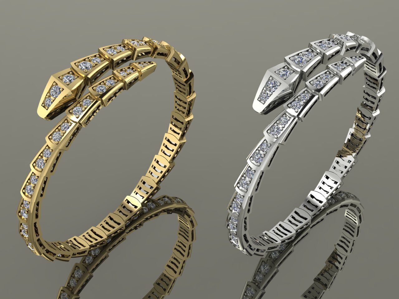 Serpenti Bvlgari Snake Bracelet 3D print model_2