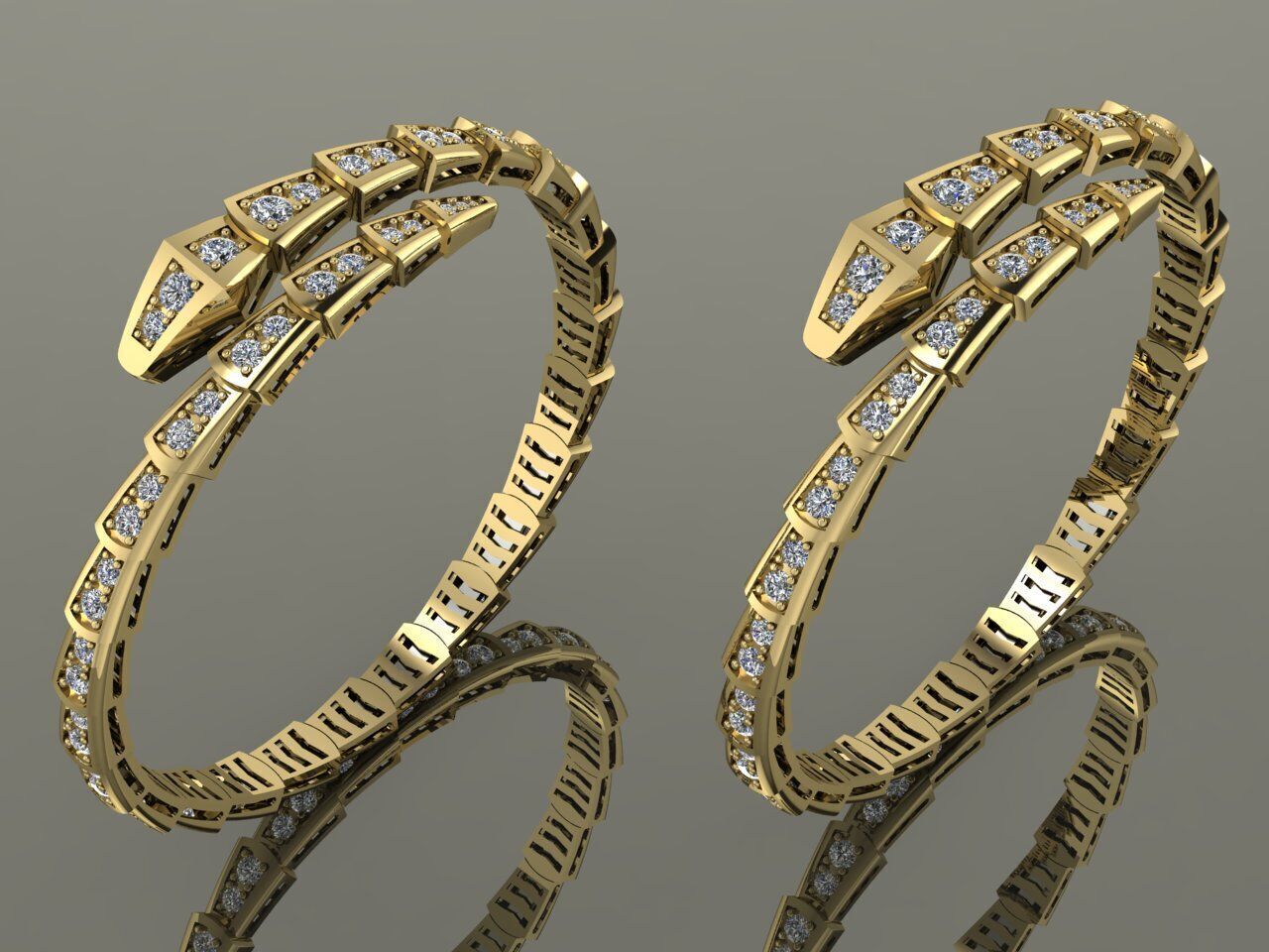 Serpenti Bvlgari Snake Bracelet 3D print model_1