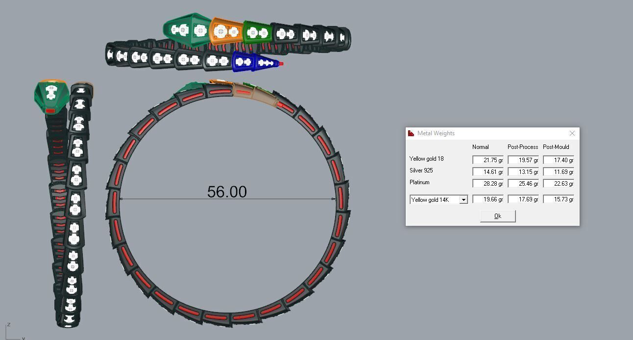 Serpenti Bvlgari Snake Bracelet 3D print model_3