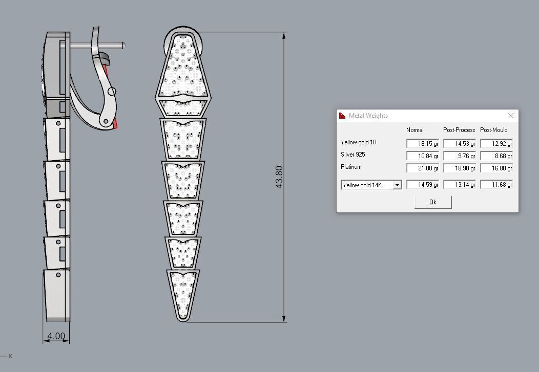 Bvlgari Snake Serpenti Earring 3D print model_3