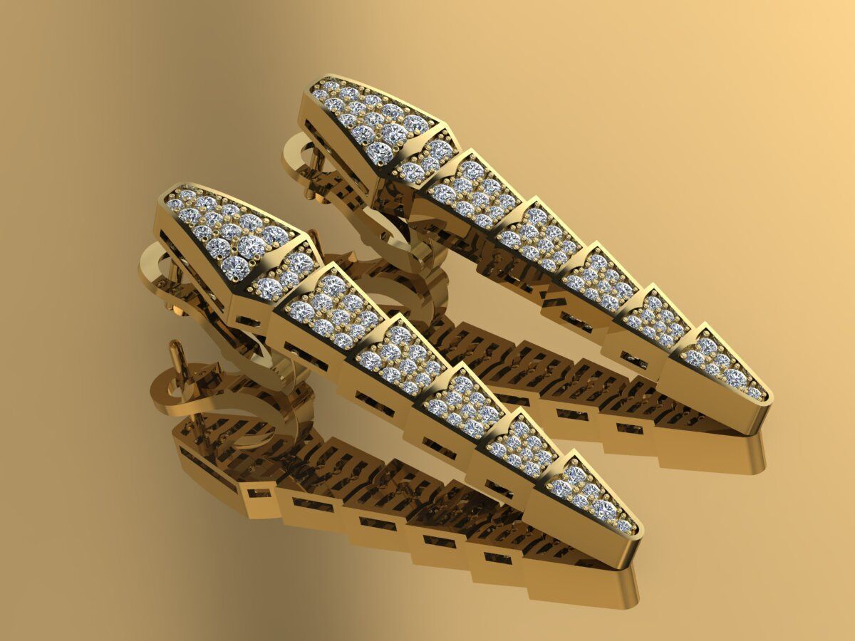 Bvlgari Snake Serpenti Earring 3D print model_2