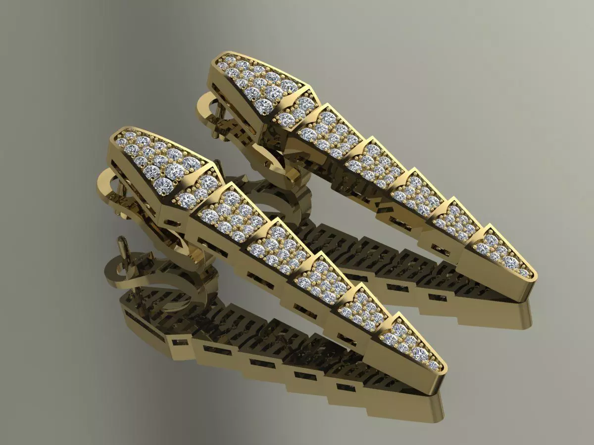 Bvlgari Snake Serpenti Earring 3D print model_0