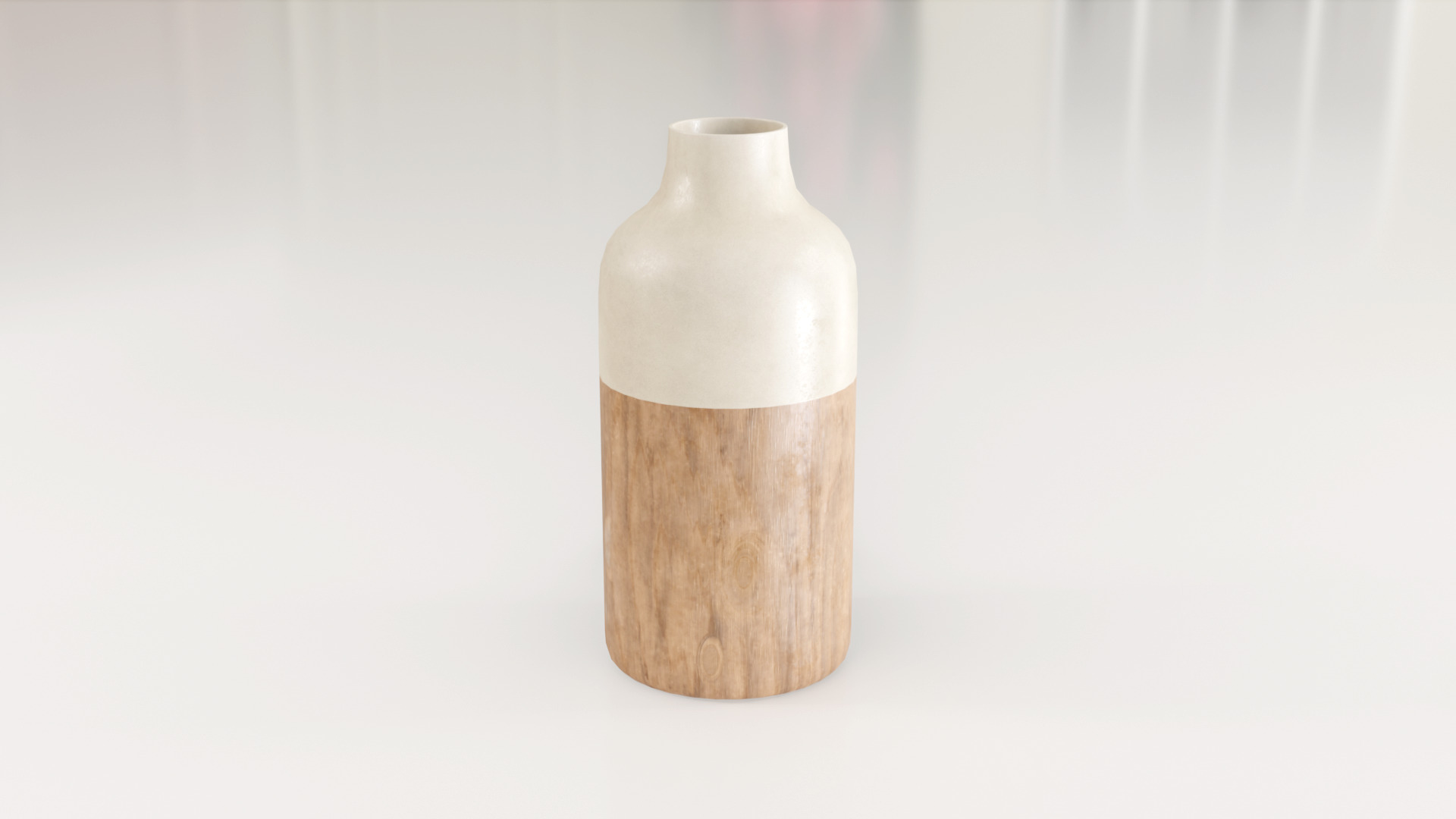 Decorative Cylinder Wooden vase 3D model_9