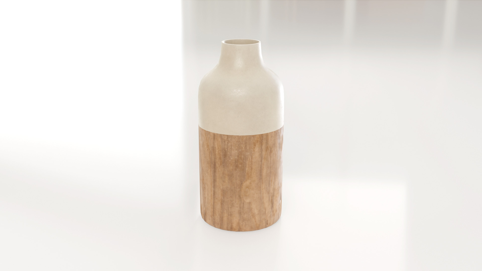 Decorative Cylinder Wooden vase 3D model_2