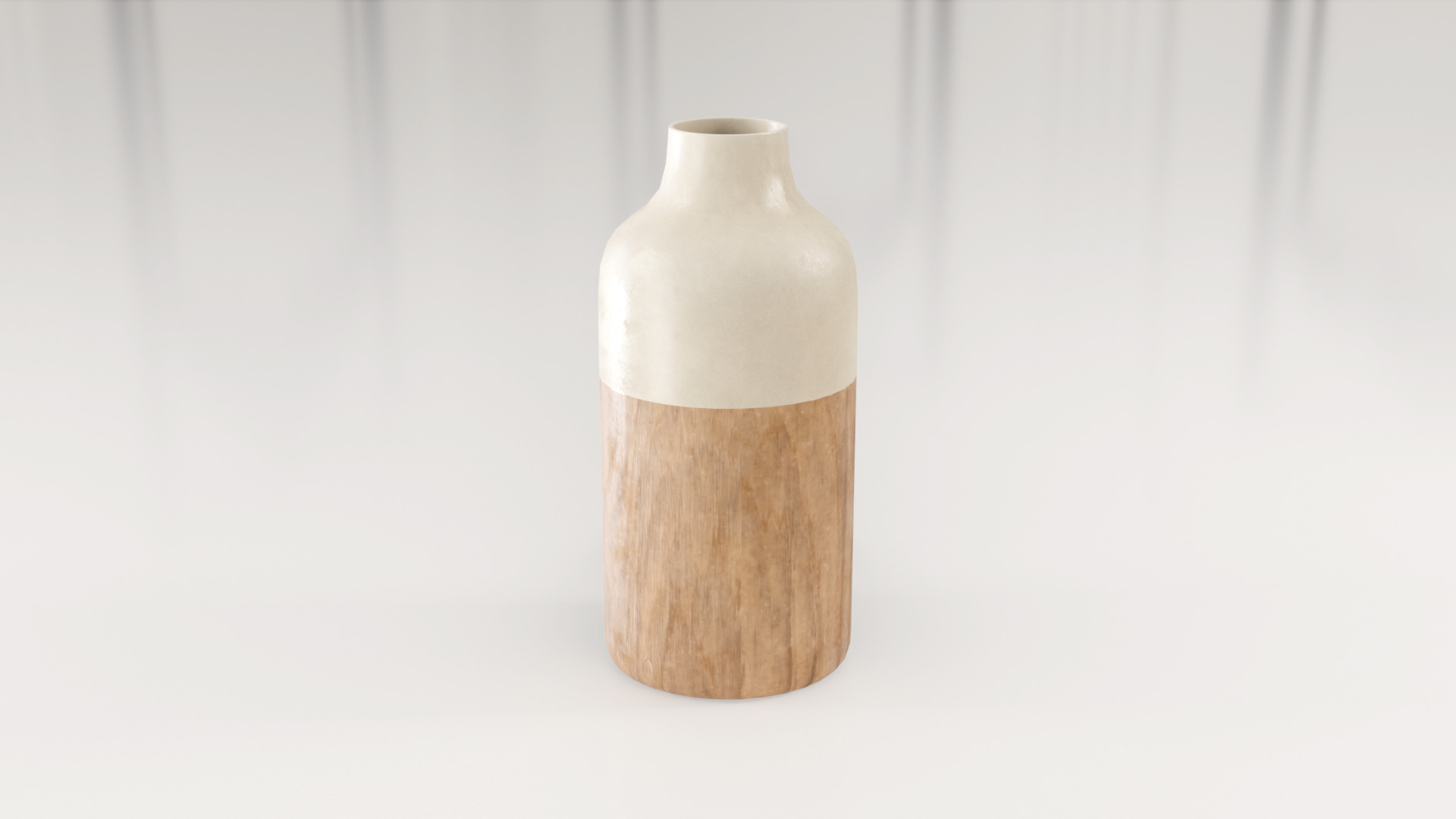 Decorative Cylinder Wooden vase 3D model_4