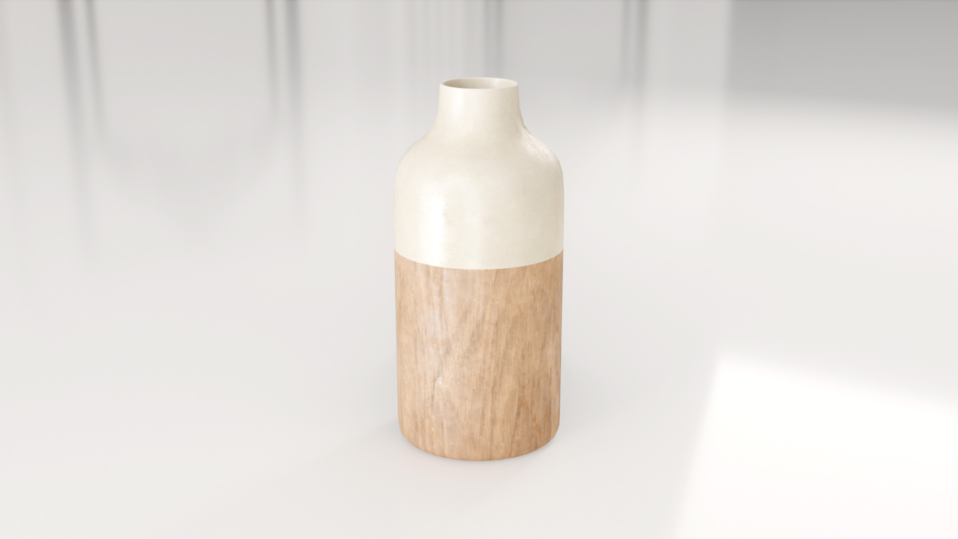Decorative Cylinder Wooden vase 3D model_5