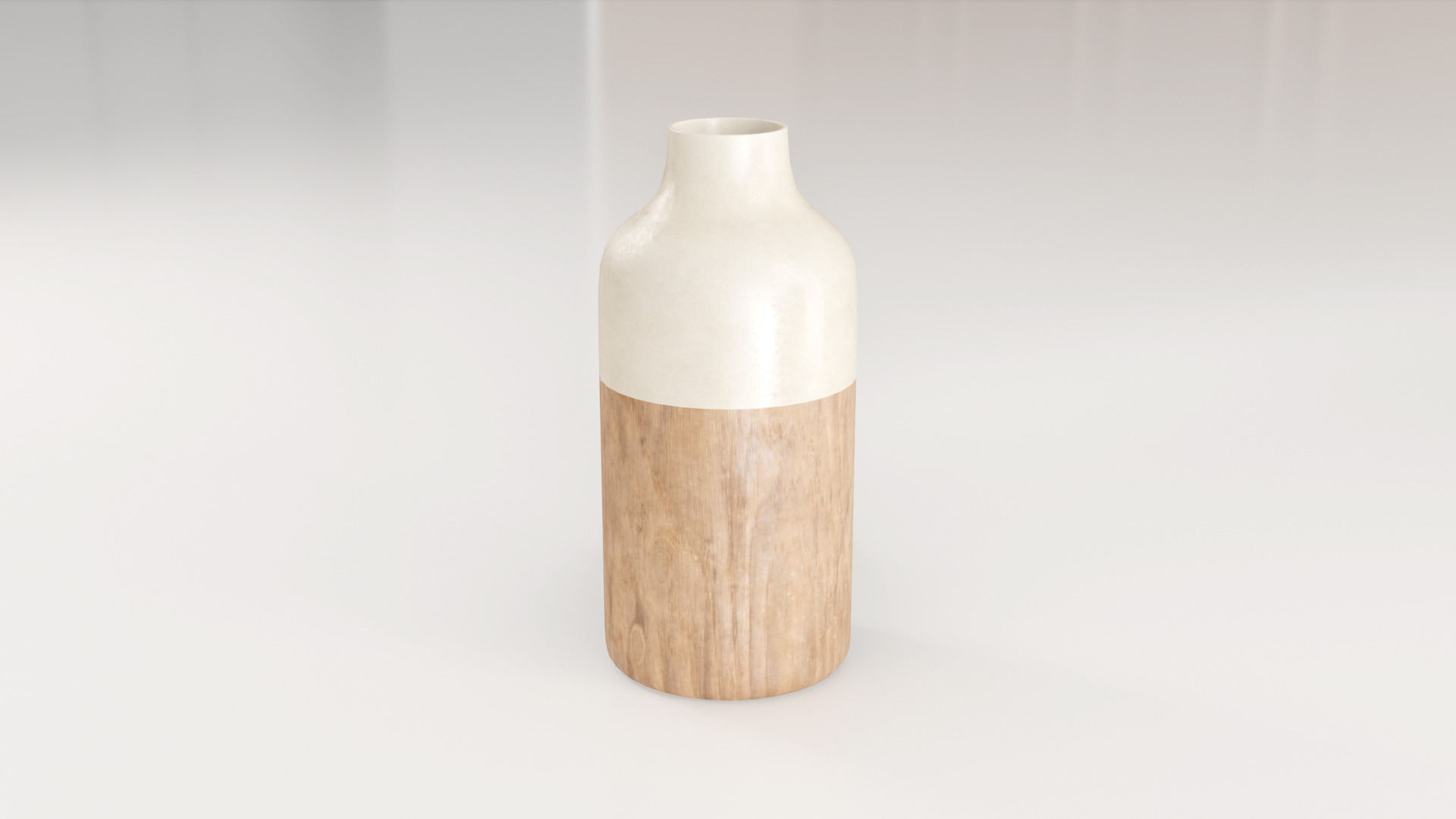 Decorative Cylinder Wooden vase 3D model_7
