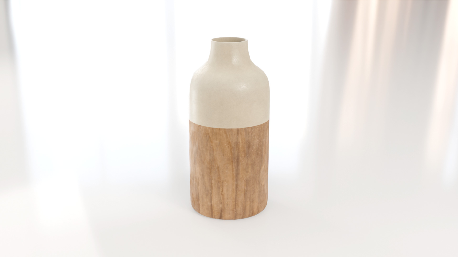 Decorative Cylinder Wooden vase 3D model_3