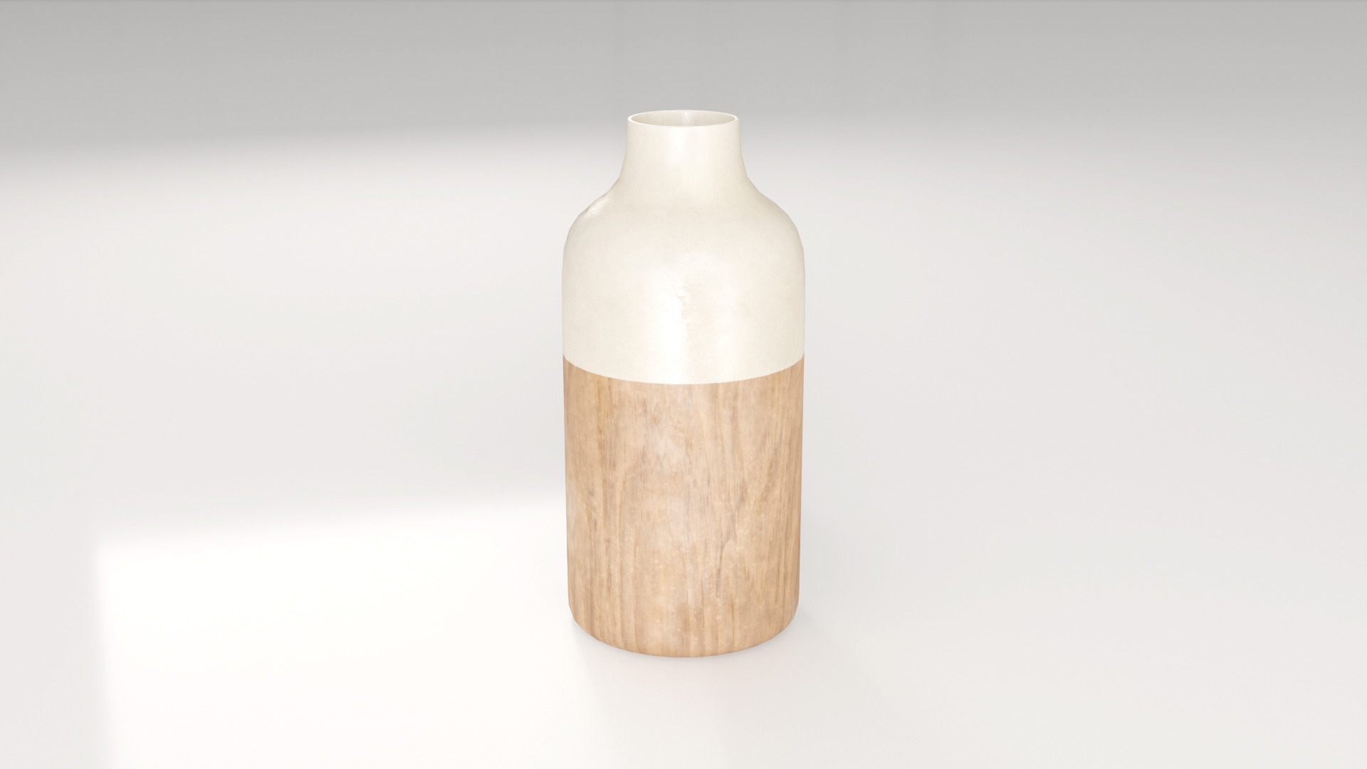 Decorative Cylinder Wooden vase 3D model_6
