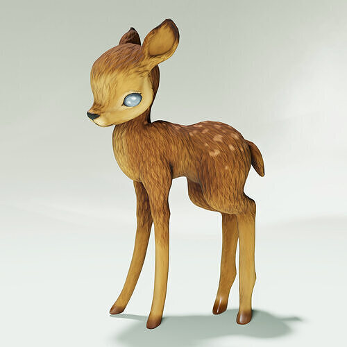 fawn deer Low-poly 3D model