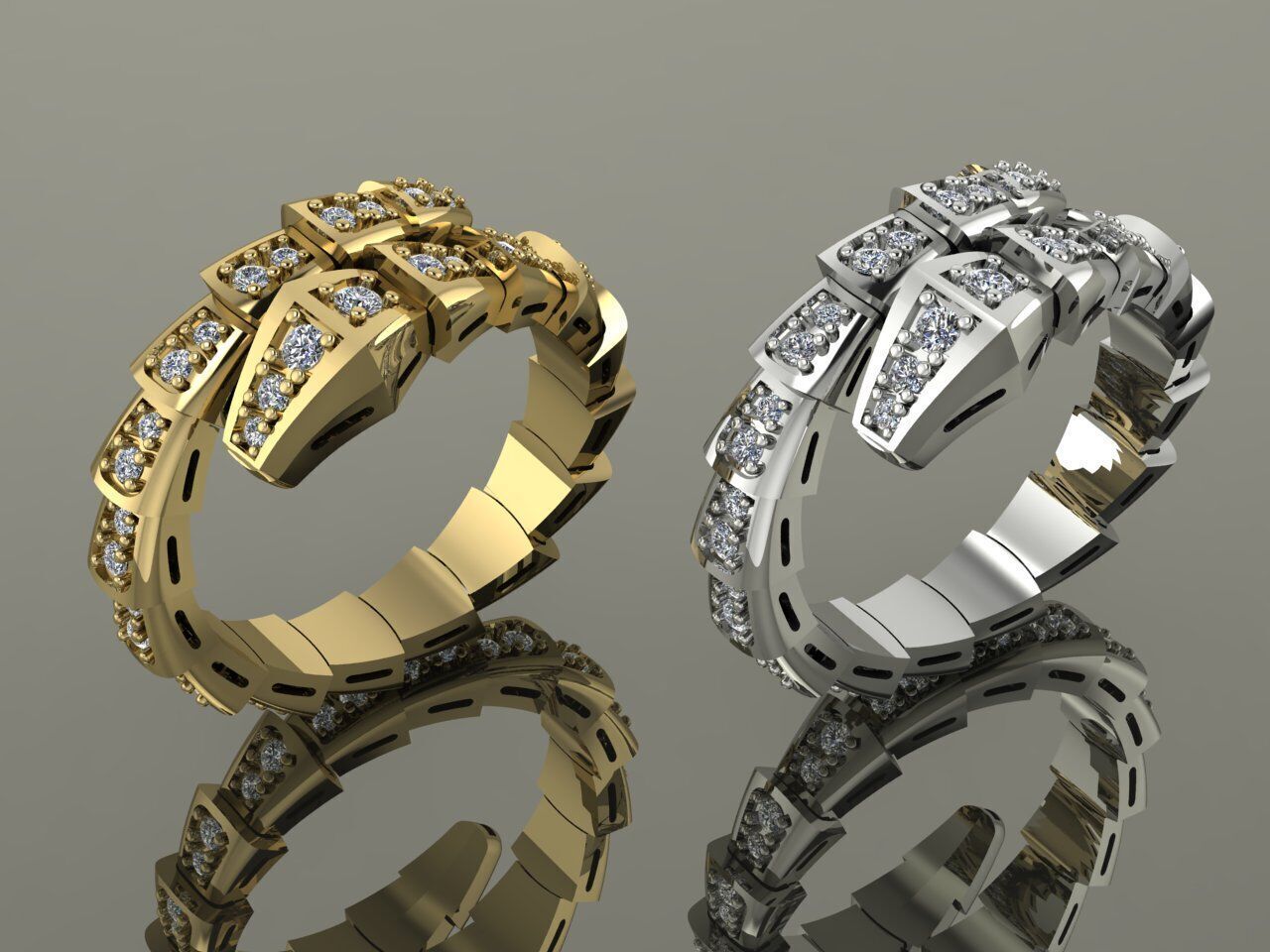 Bvlgari Snake Serpenti Ring  3D print model_1