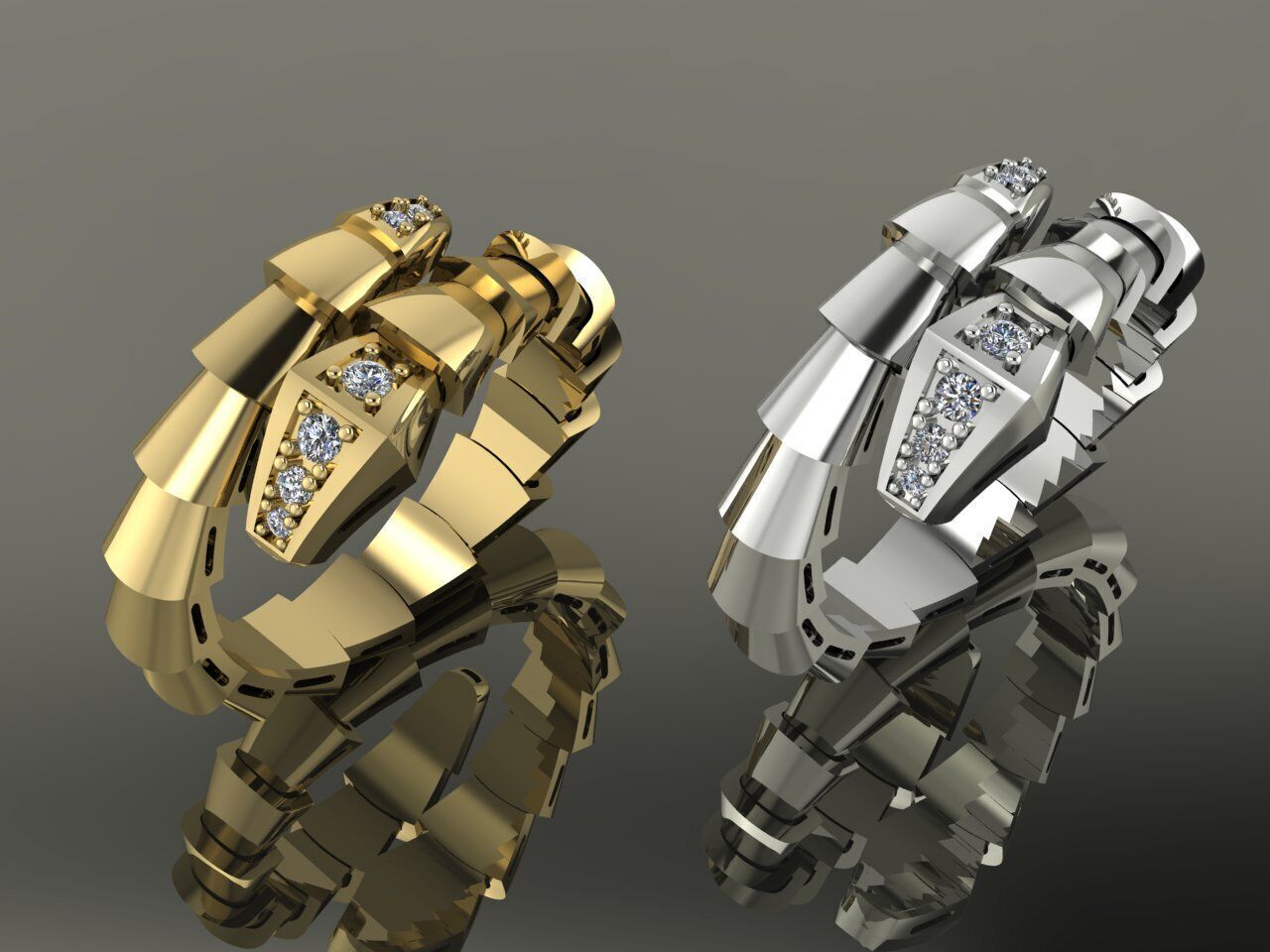 Bvlgari Snake Serpenti Ring  3D print model_1