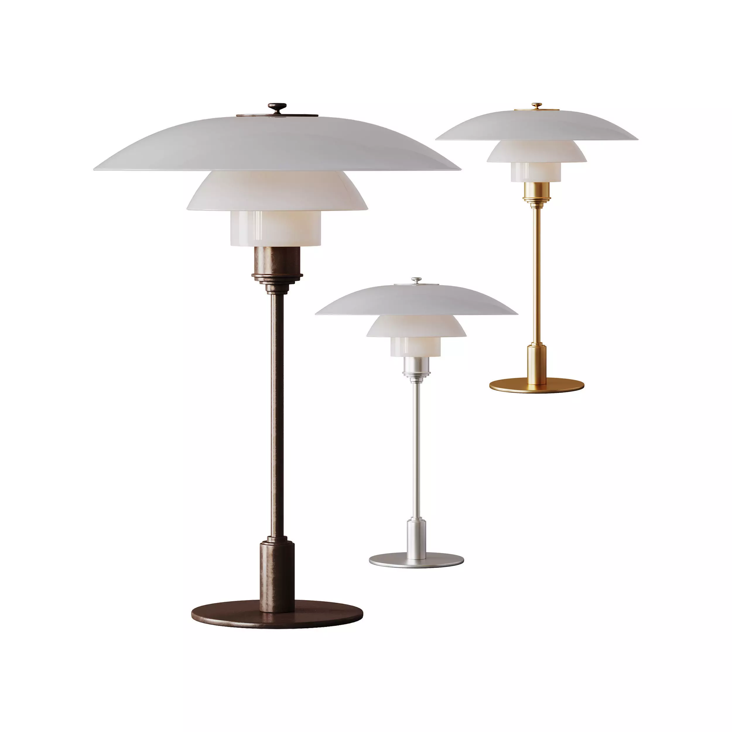 Grote tafellamp PH mondgeblazen 3D model_0