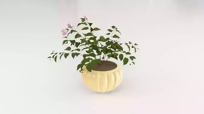 Decorative Yellow Porcelain Pot 