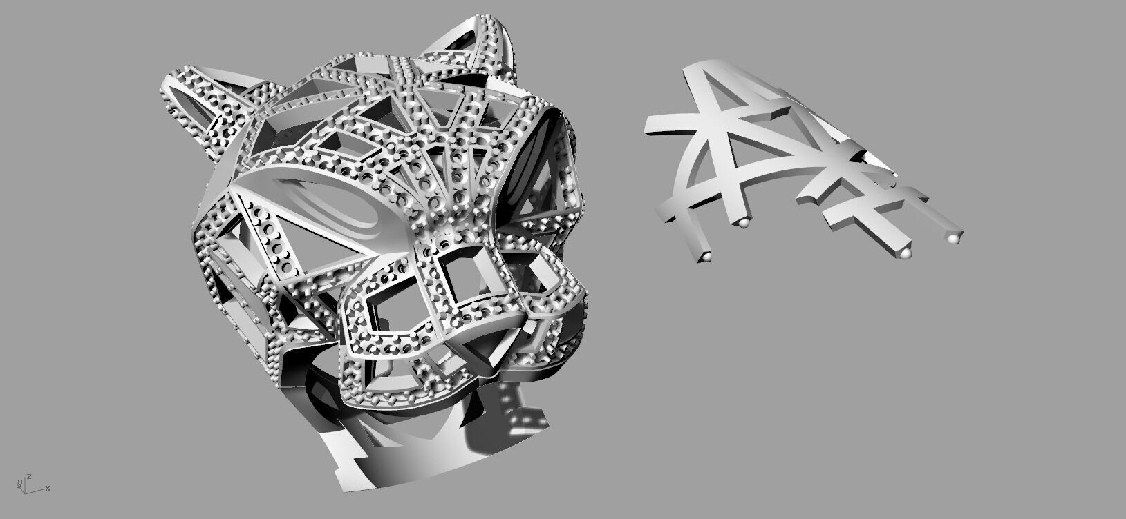 Panther Ring Gold  3D print model_3