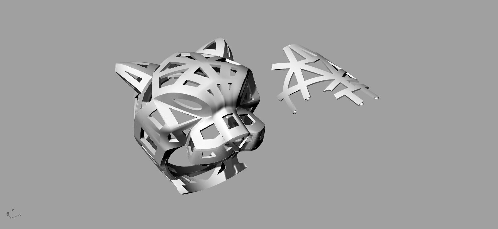 Panther Ring Gold  3D print model_4