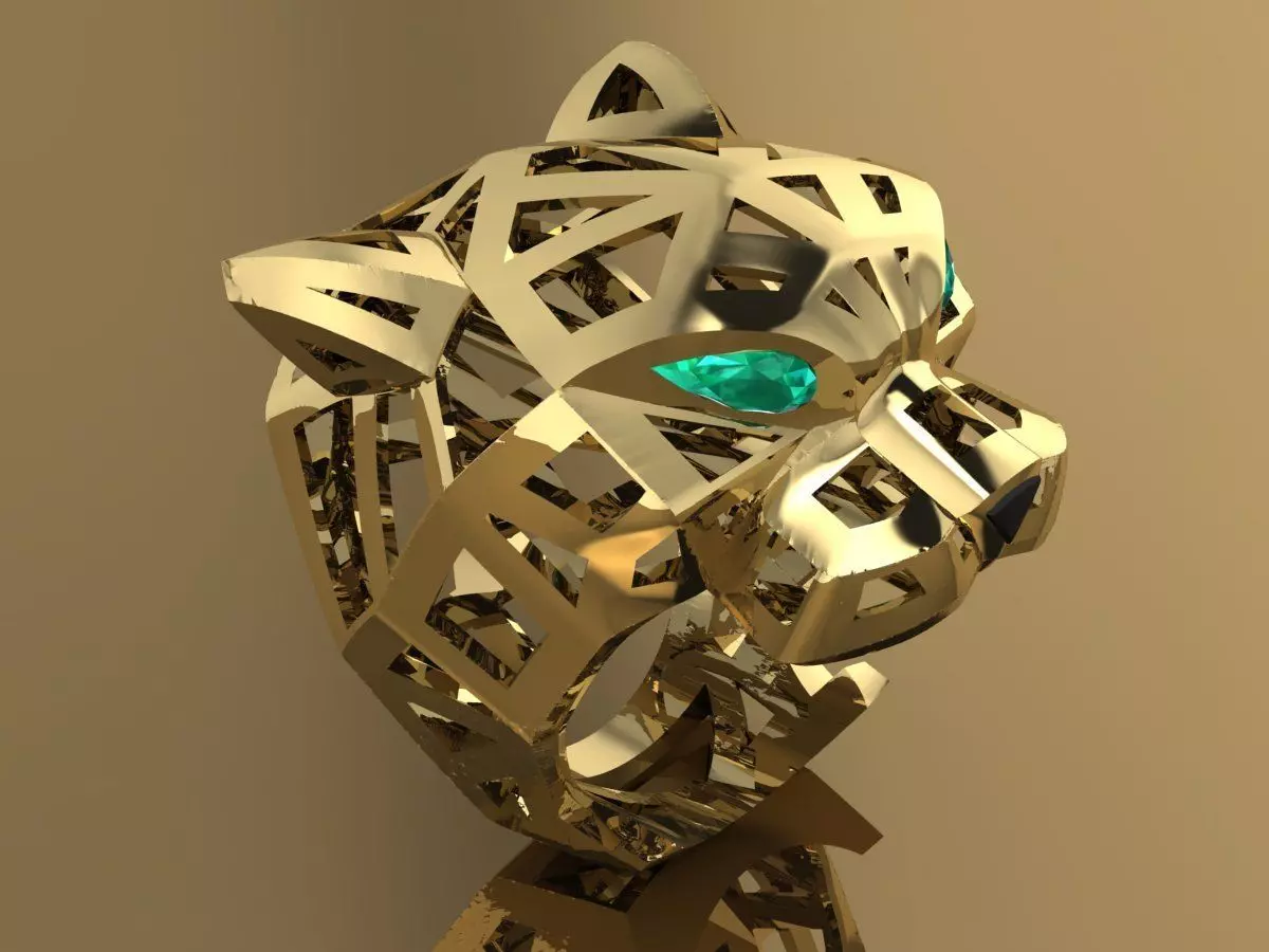 Panther Ring Gold  3D print model_0
