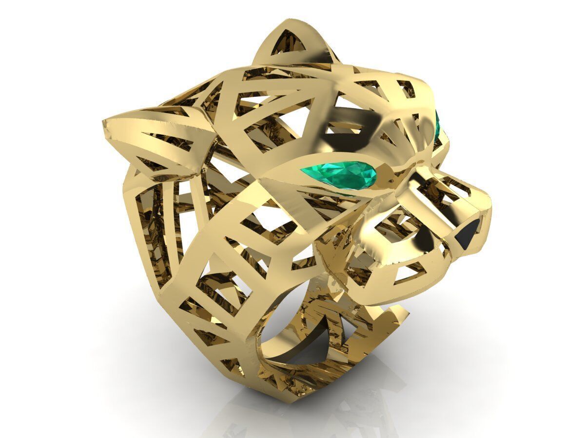 Panther Ring Gold  3D print model_2