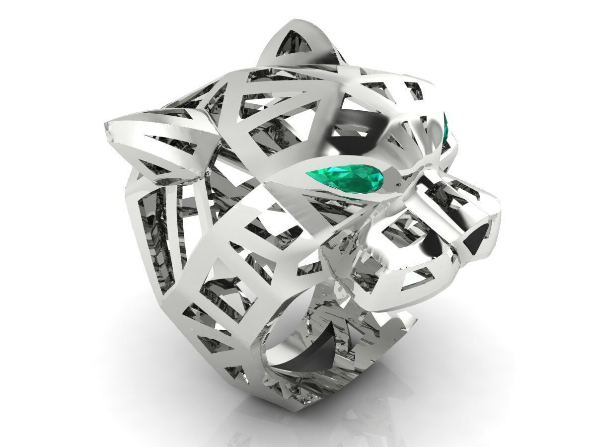 Panther Ring Gold  3D print model_1