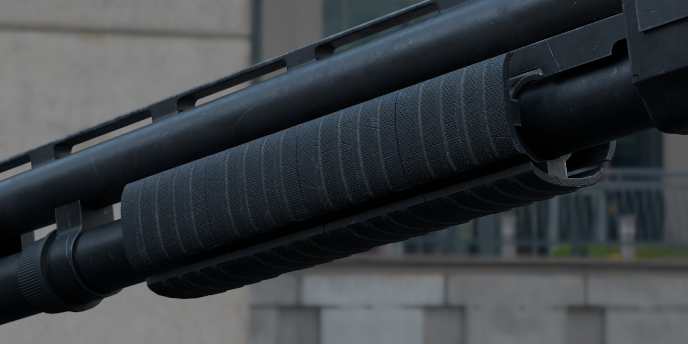 Tactical Shotgun Low-poly 3D model_2