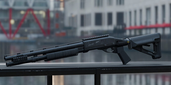 Tactical Shotgun Low-poly 3D model