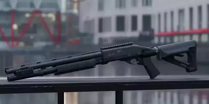 Tactical Shotgun Low-poly 3D model