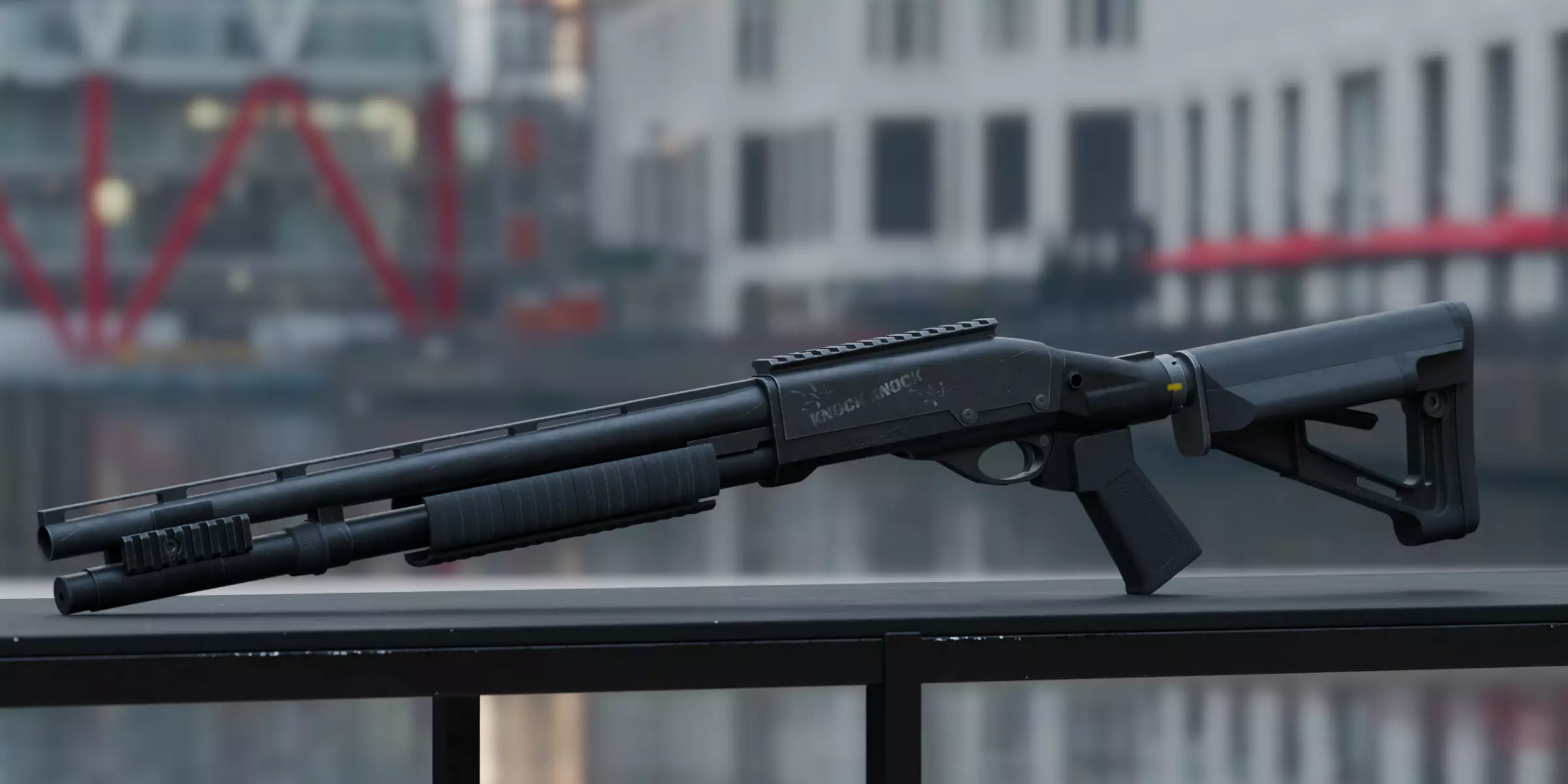 Tactical Shotgun Low-poly 3D model_0