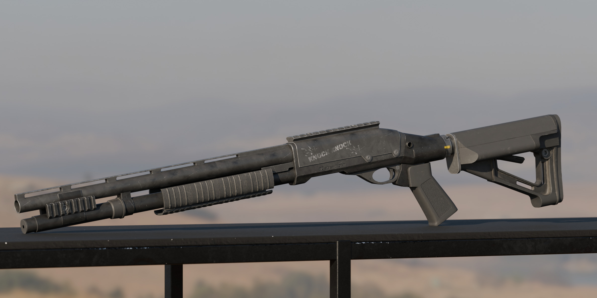 Tactical Shotgun Low-poly 3D model_7