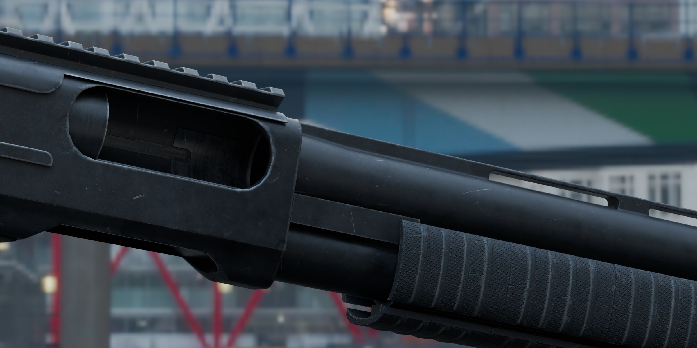 Tactical Shotgun Low-poly 3D model_5