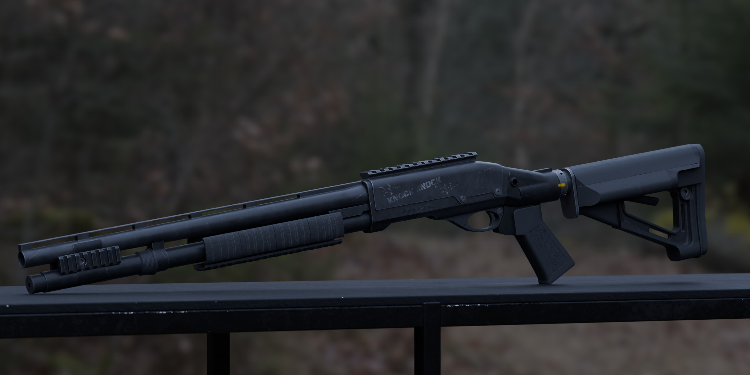 Tactical Shotgun Low-poly 3D model_6