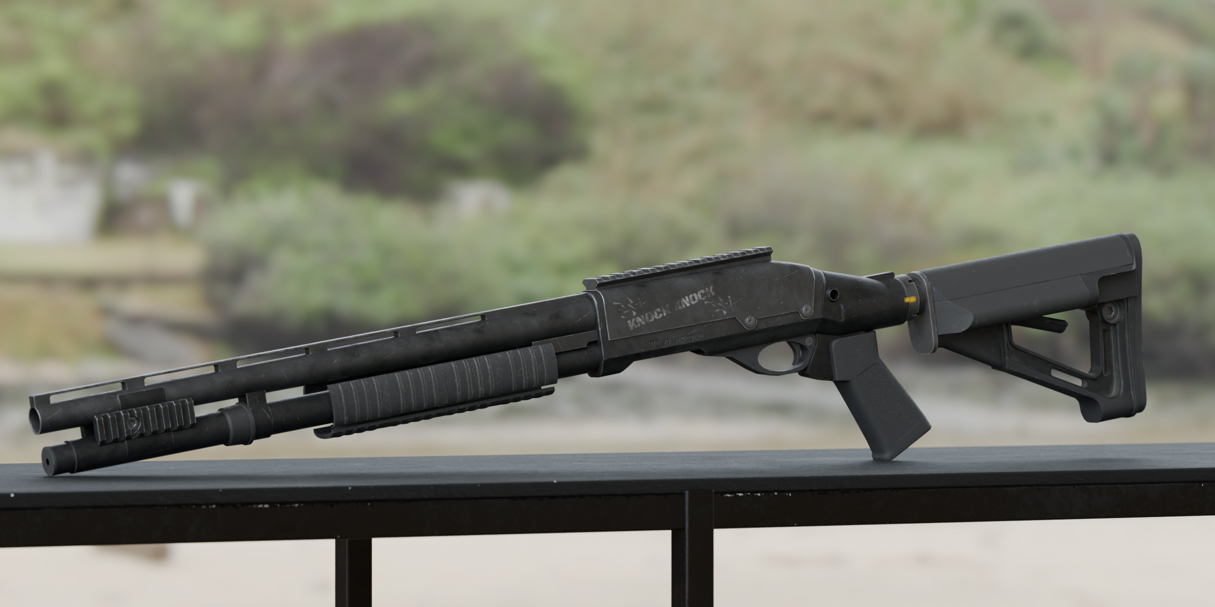 Tactical Shotgun Low-poly 3D model_8