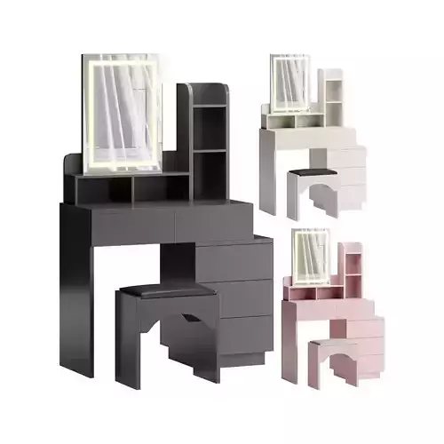 Coiffeuse Morilus avec armoire reglable