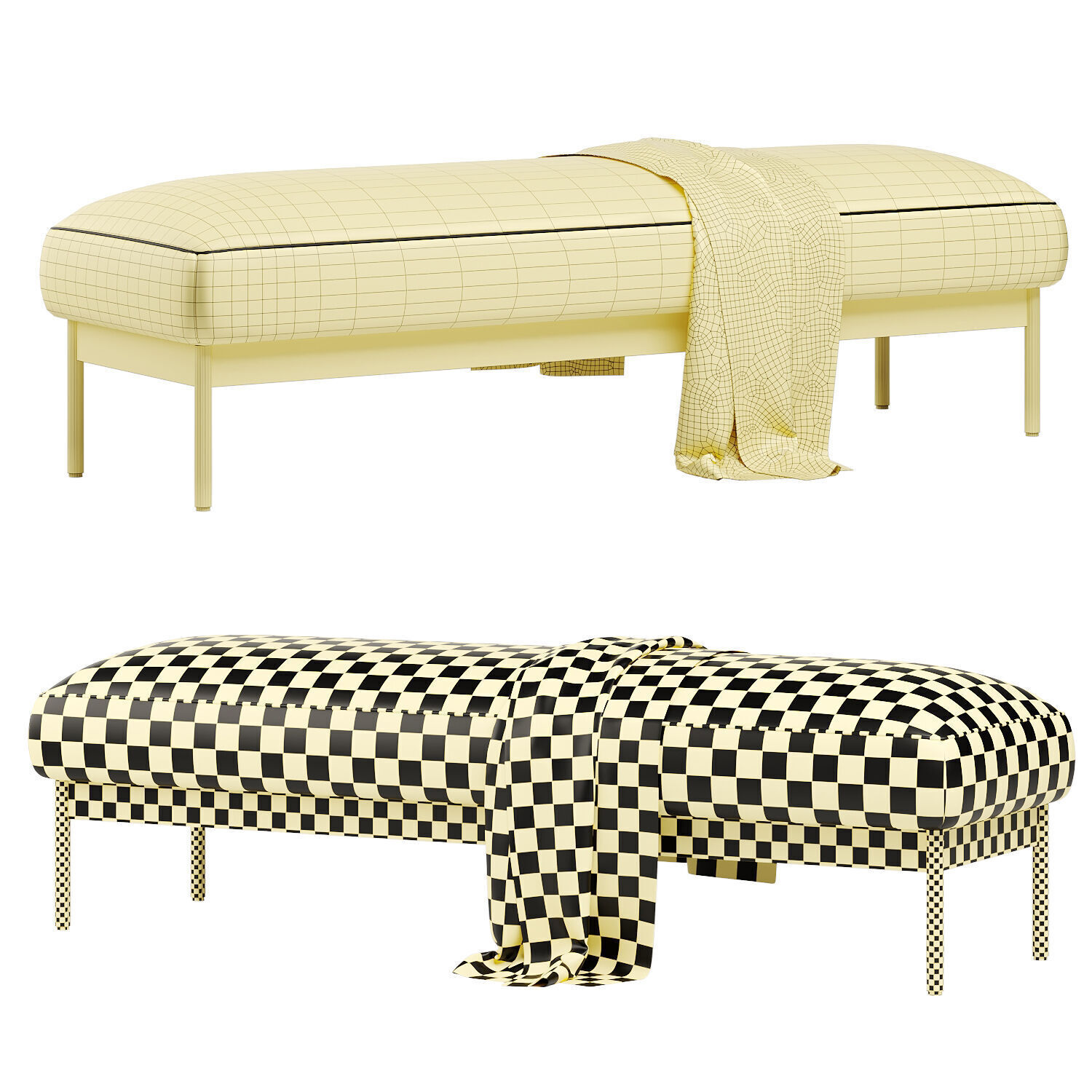 puff puff bench 3D model_4