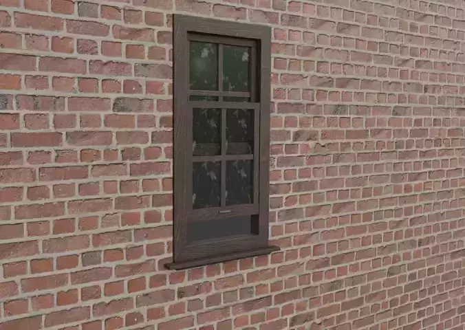 Old Window Low Poly Game ready Asset