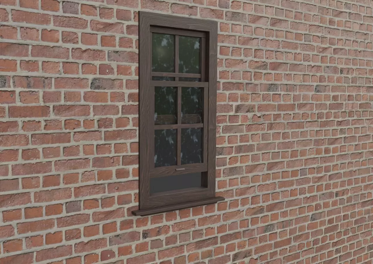 Old Window Low Poly Game ready Asset Low-poly 3D model