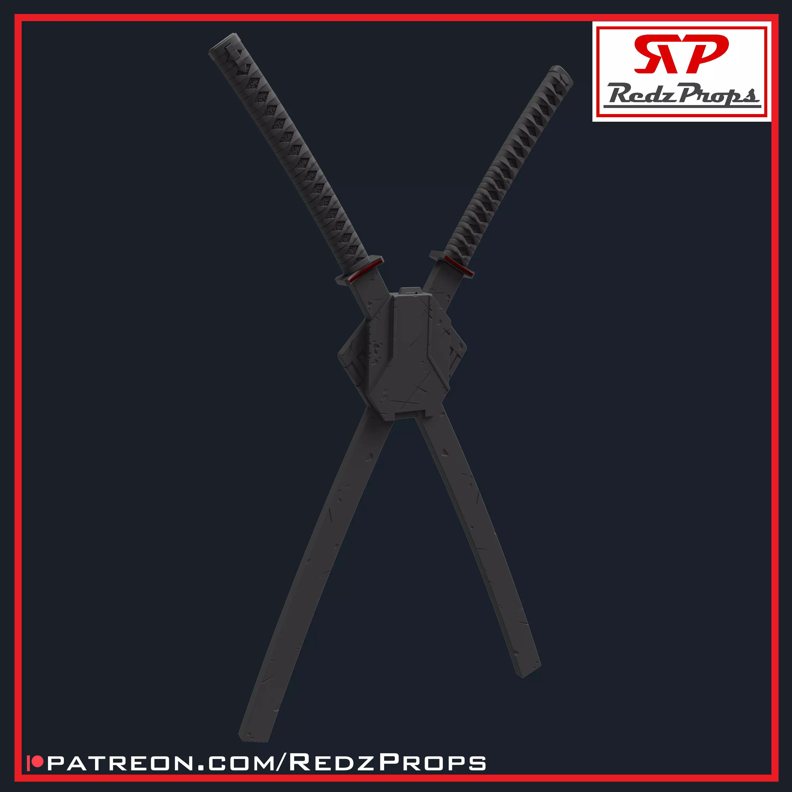 Deadpool 2 Katana and Sheath Cosplay Prop 3D print model