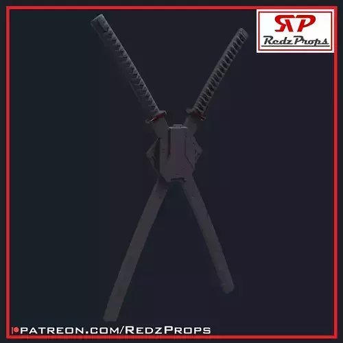 Deadpool 2 Katana and Sheath Cosplay Prop 3D print model