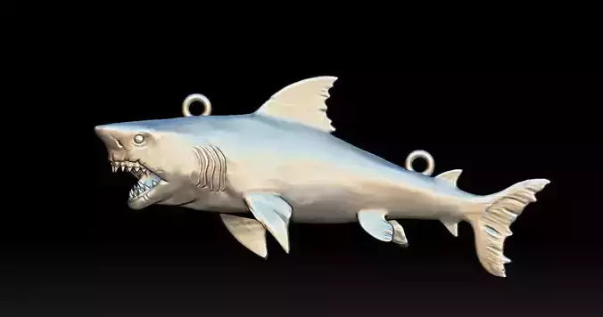 Shark pendant 3D print model