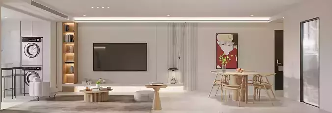 Modern living and dining room