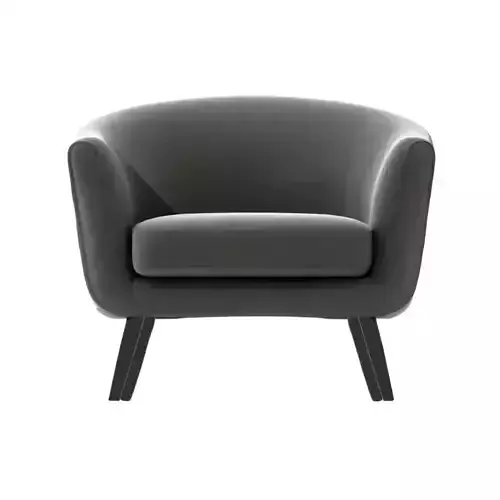 Modern Round Light Grey Armchair