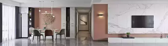 Modern living and dining room