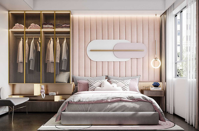 Modern master bedroom 3D model
