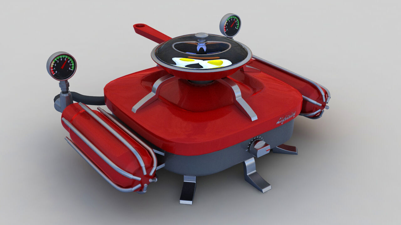 Portable Gas Burner 3D model_10