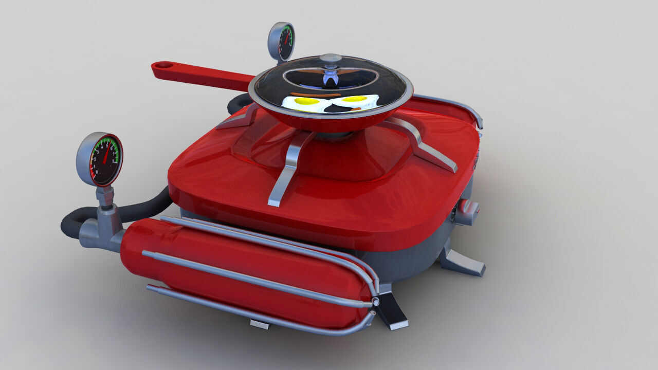 Portable Gas Burner 3D model_9