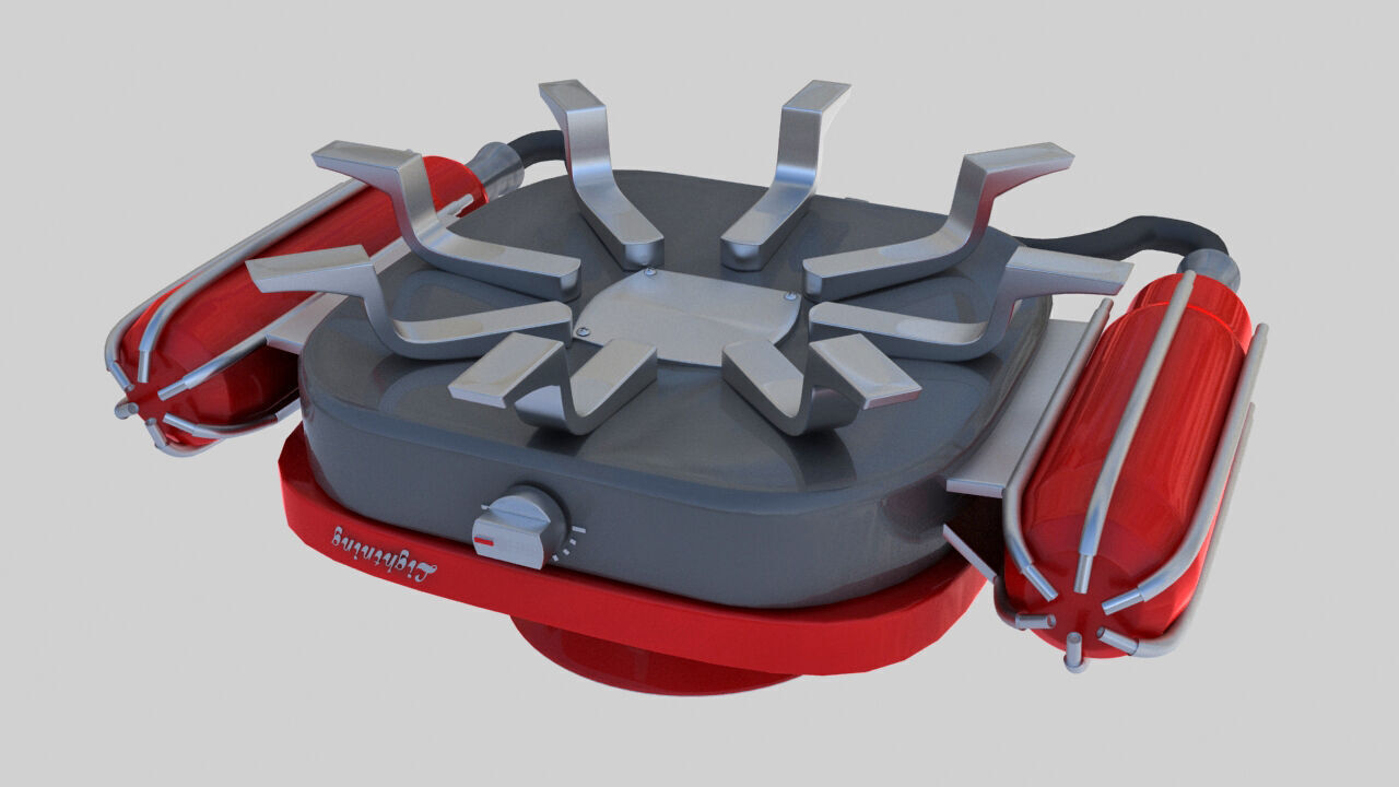 Portable Gas Burner 3D model_14
