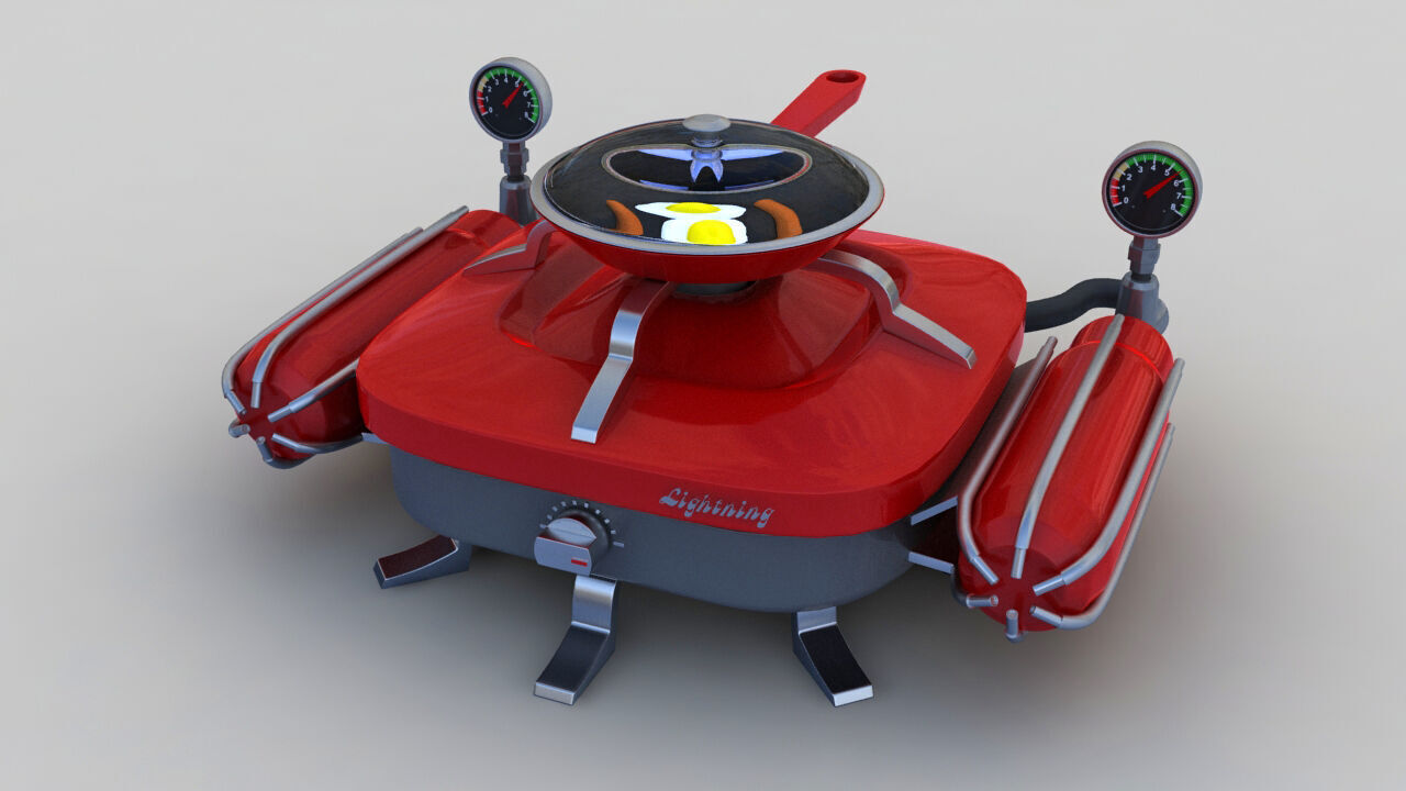 Portable Gas Burner 3D model_12