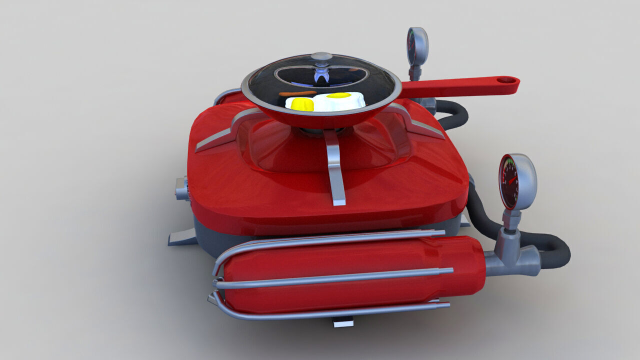 Portable Gas Burner 3D model_2