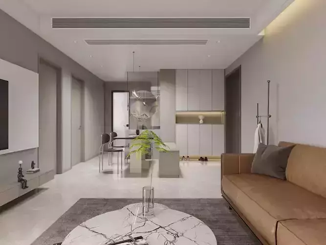 Modern living and dining room