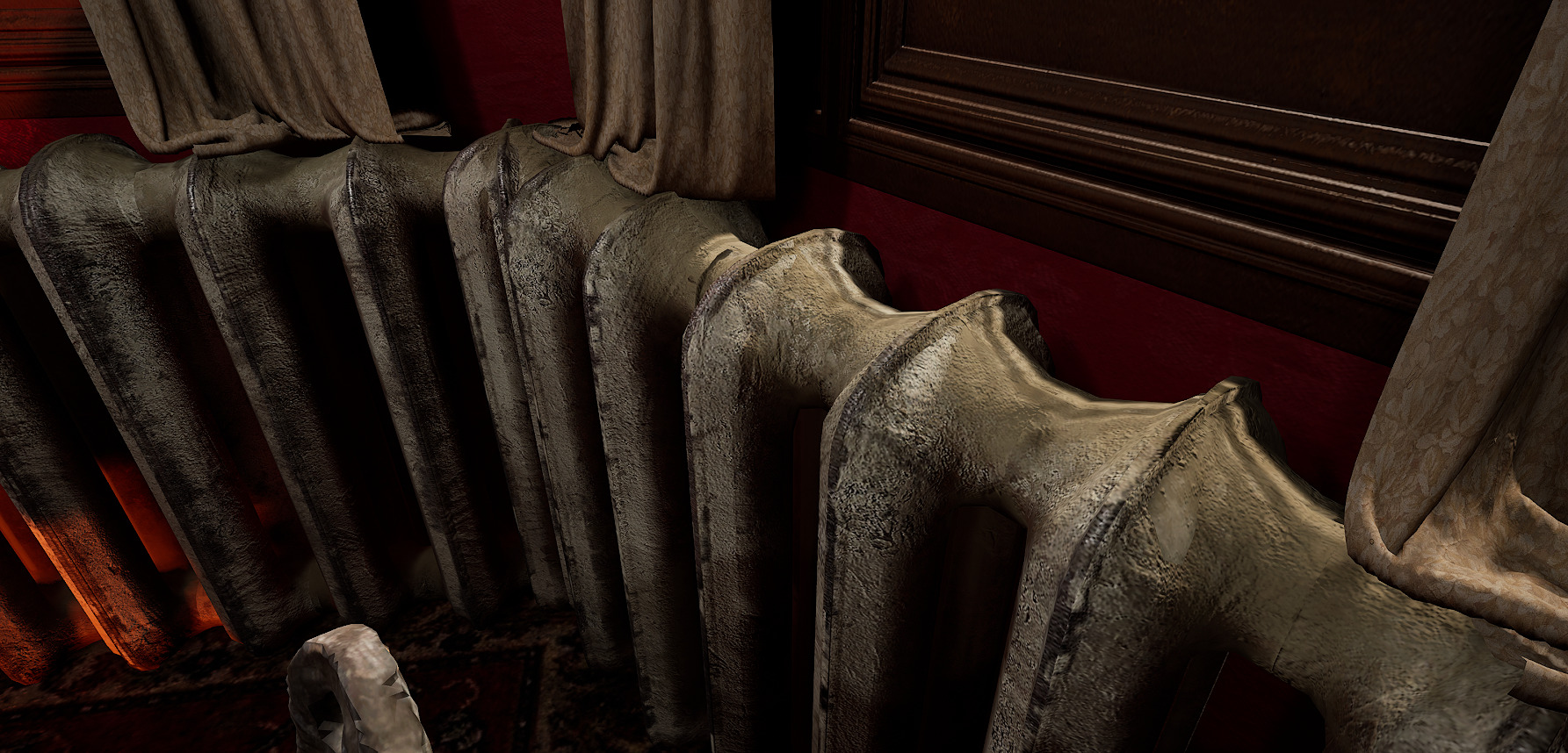 Vintage Victorian Cozy Castle Bedroom 3D model_9