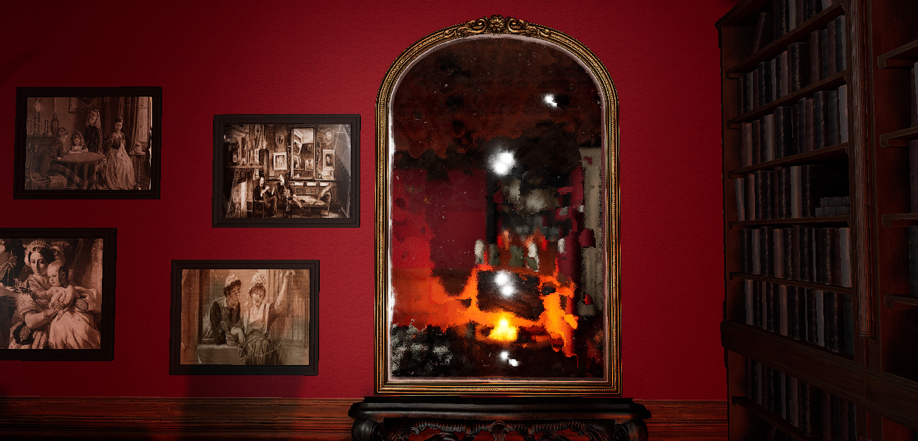 Vintage Victorian Cozy Castle Bedroom 3D model_29